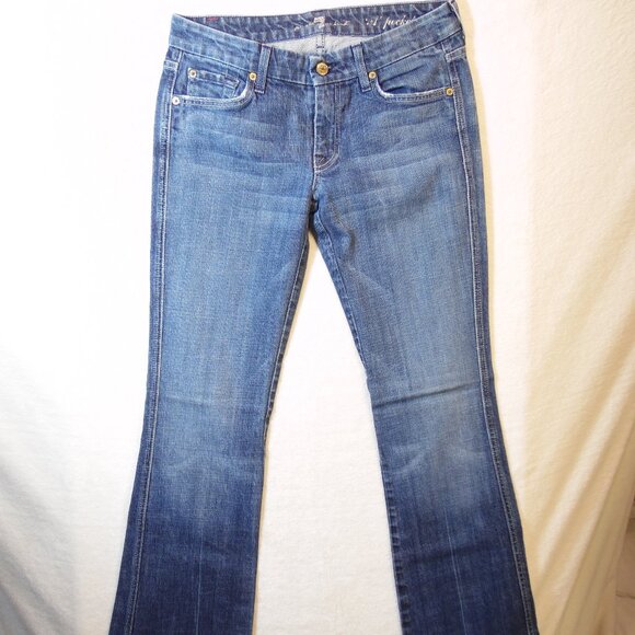 Seven 7 For All Mankind Jeans Womens 28 Blue A Pocket‎ Boot Cut Mid Rise EUC - Picture 3 of 10